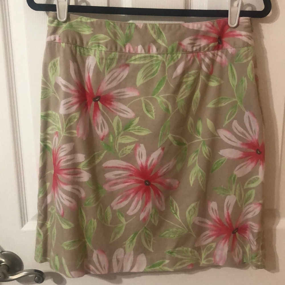 Talbots khaki and floral skirt